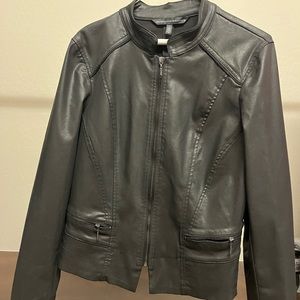 WHBM coated black moto jacket